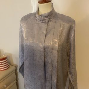 Karen Scott Dressy Holiday blouse, Silver Size 12